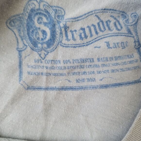 Vintage Y2K Stranded Large Blue Distressed Japanese Dragon T Shirt Mens - Picture 5 of 5